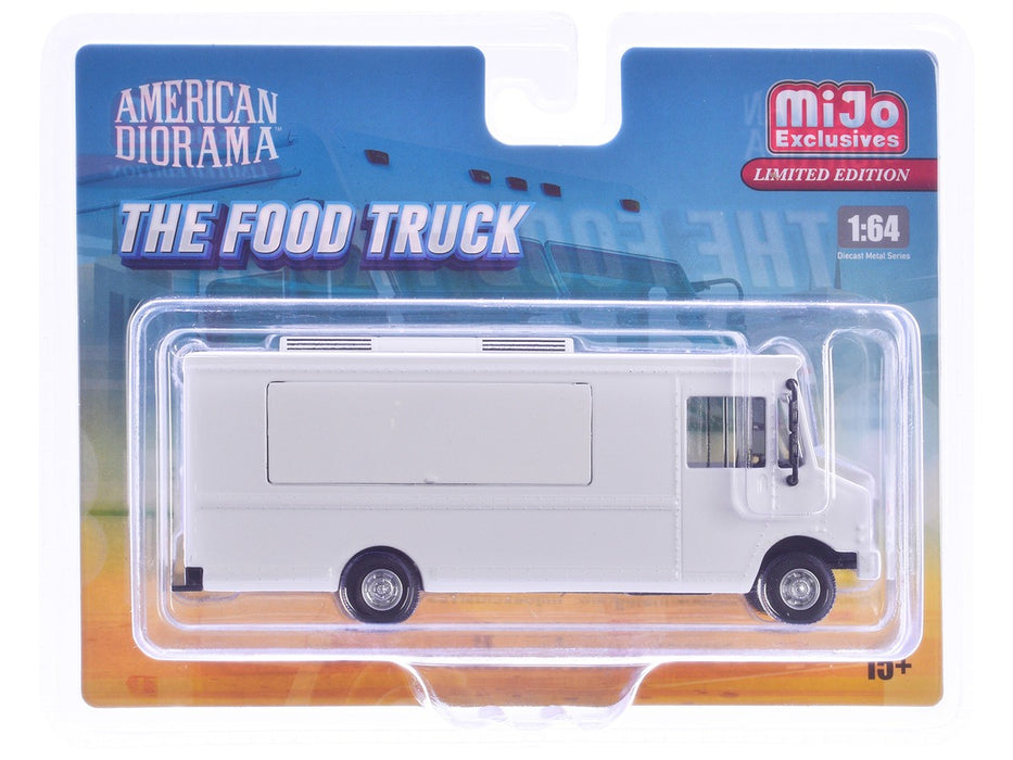 Food Truck Plain White Truck - Limited Edition MiJo Exclusives - American Diorama - 1/64 - AD-70200 Passion Diecast