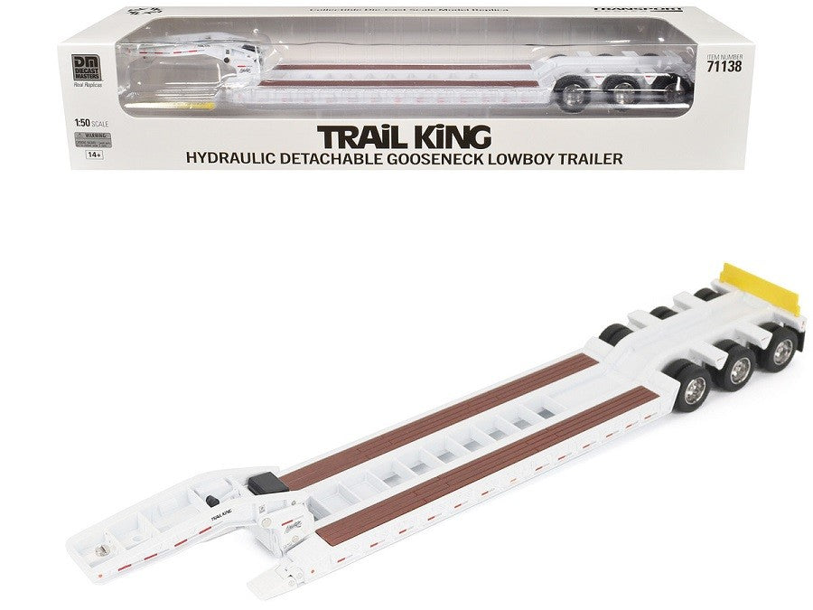 Trail King TK120 HDG Lowboy Trailer (White Regular Version) -  Diecast Master - 1/50 - 71138