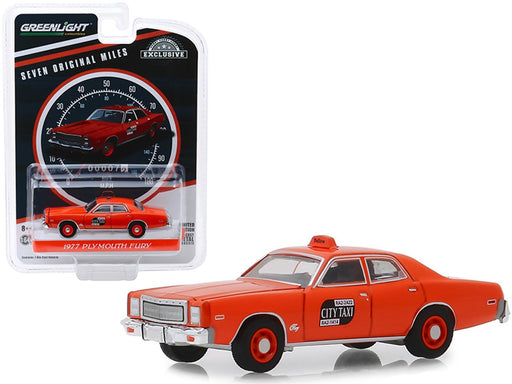 1977 Plymouth Fury Binghamton, New York Taxi - Seven Original Miles on Odometer - 1/64 Greenlight 30057  Passion Diecast 