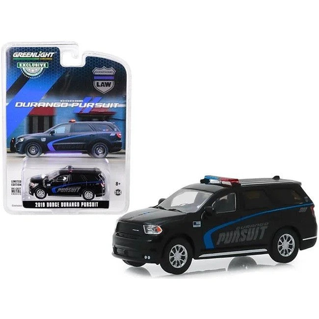 2019 Dodge Durango Pursuit Police SUV - Black  -  (Hobby Exclusive) 1/64 Greenlight 30098 Passion Diecast 
