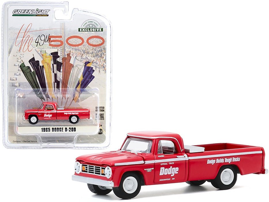 1965 Dodge D-200 49th  500 Mile  Official Truck -  greenlight 1/64 - Hobby Exclusif - 30184 -  Passion Diecast 