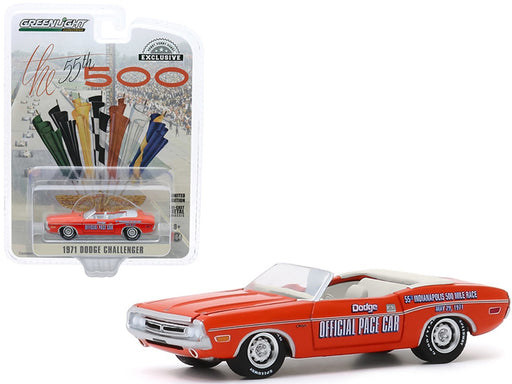 1971 Dodge Challenger Convertible - Indianapolis 500 Official  Pace Car - Greenlight 1/64  Hobby Exclusive - 30144 -  Diecast 