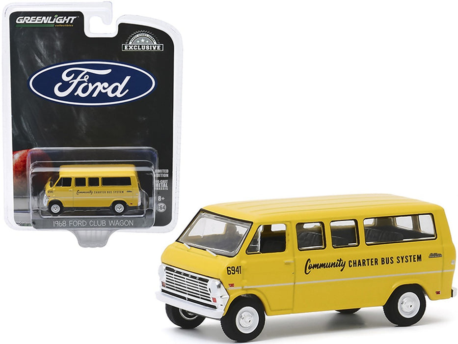 1968 Ford Club Wagon School Bus - Greenlight 1/64 Hobby Exclusive - 30155 -  Passion Diecast 