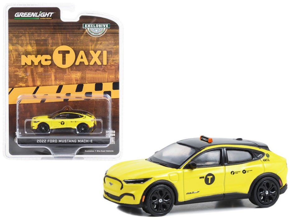 NYC Taxi - 2022 Ford Mustang Mach-E - Hobby Exclusive - 1/64 Greenlight - 30430