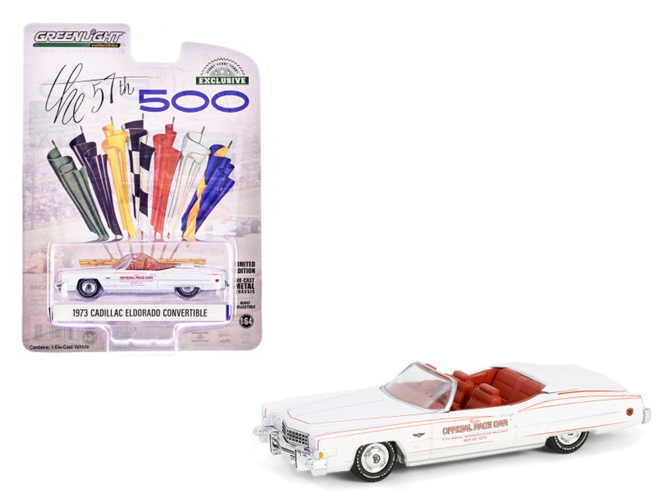 57th Annual Indianapolis 500 Mile Race 1973 Cadillac Eldorado Convertible - Hobby Exclusive - 1/64 Greenlight - 30472