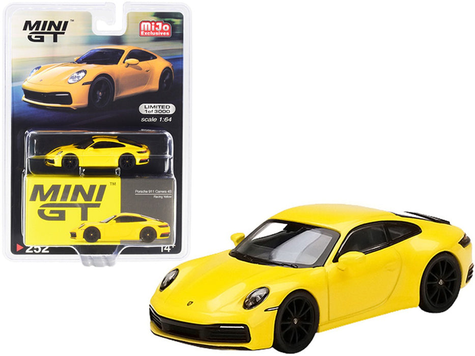 Porsche 911 (992) Carrera 4S Racing Yellow -Mijo Exclusives - MINI GT 1:64 - MGT00254