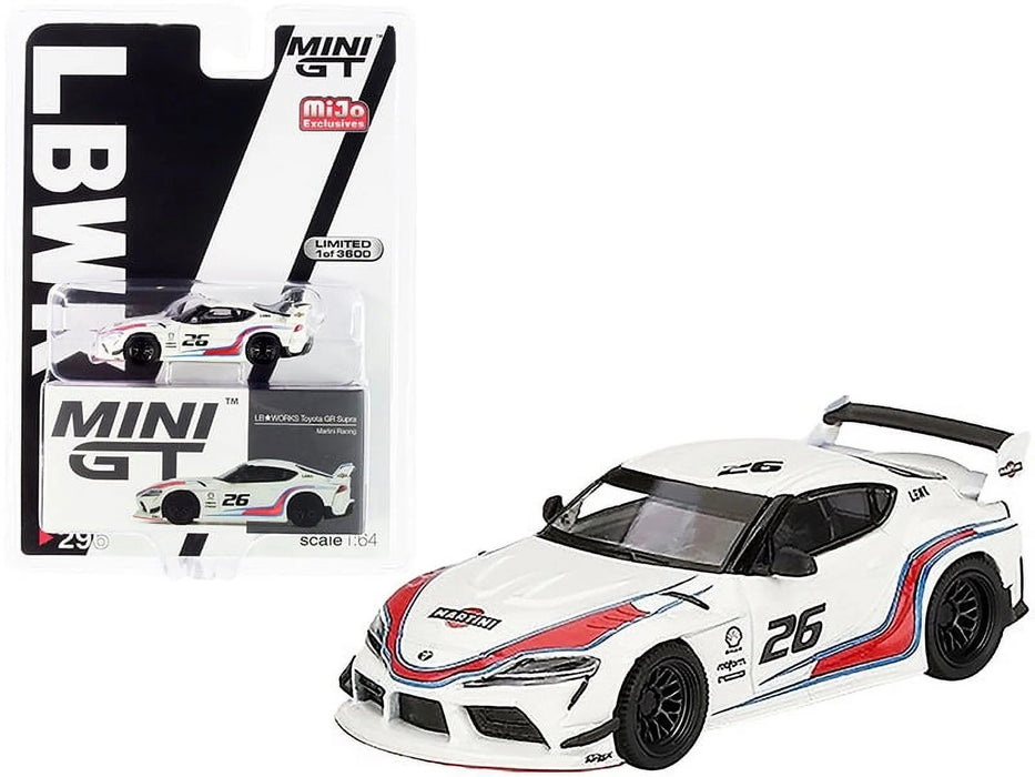 Mini GT - 1:64 - LB★WORKS Toyota GR Supra Martini Racing  - Mijo Exclusives USA -  MGT00296 - Passion Diecast