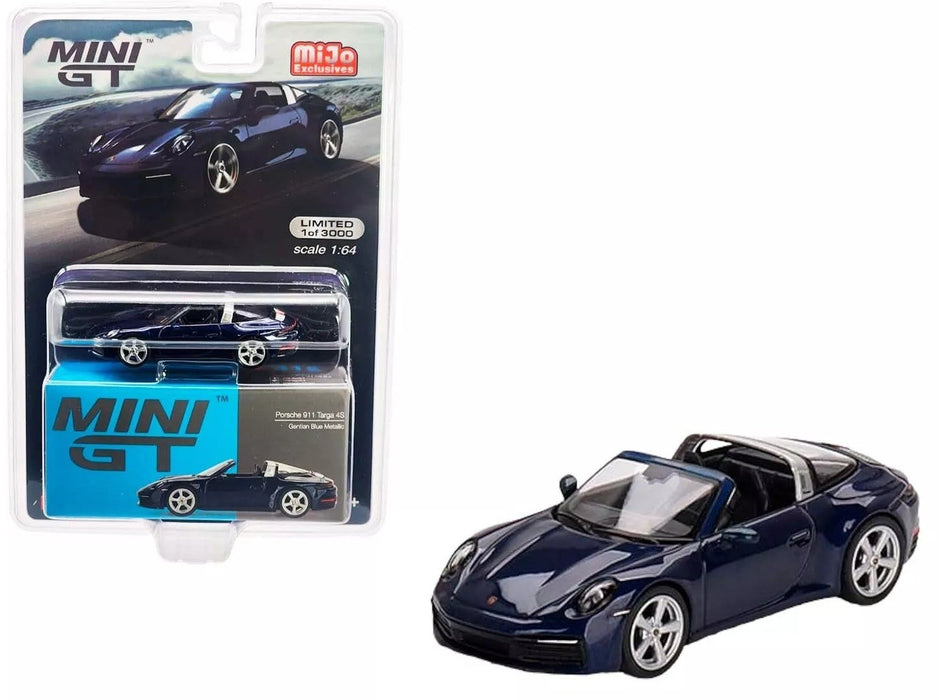 Mini GT - 1:64 - Porsche 911 Targa 4S Gentian Blue Metallic - Mijo Exclusives USA - MGT00412 Passion Diecast