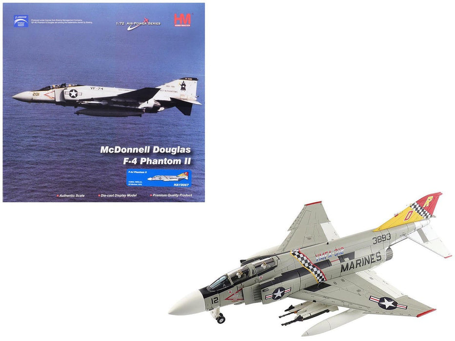 (Preorder) McDonnell Douglas F-4F Phantom II / USMC VMFA-312 Checkerboards, DR12, 1976 / Hobby Master 1:72 HA19067