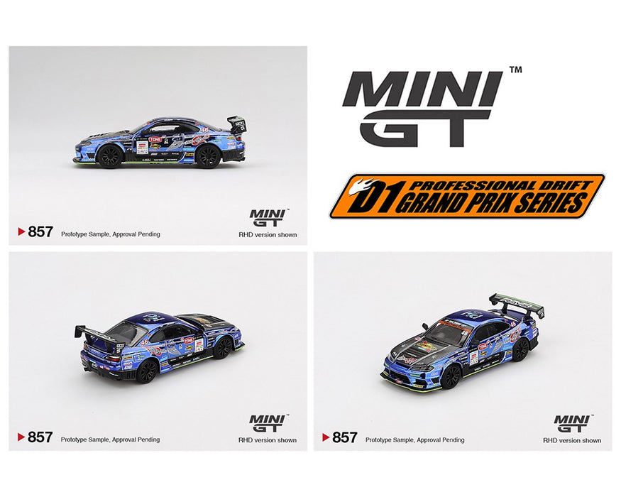 Japan Exclusive Nissan Silvia (S15) D-MAX Racing No.46 2023 D1 Grand Prix - Mini GT - 1:64 - MGT00857 Passion Diecast