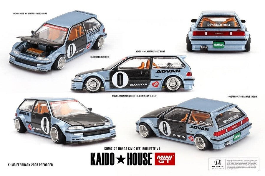 HONDA CIVIC (EF) ROULETTE V1 - Mini GT - Mijo Exclusives - 1/64 - KHMG179 Passion Diecast