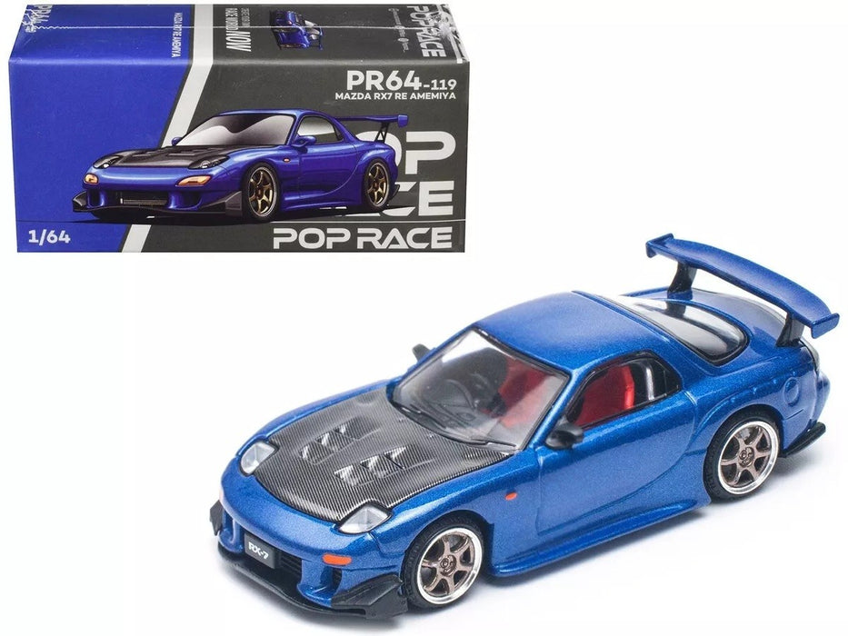 MAZDA RX-7 (FD3S) RE-AMEMIYA WIDEBODY METALLIC BLUE - Pop Race 1:64 - PR640119 -  Passion Diecast 
