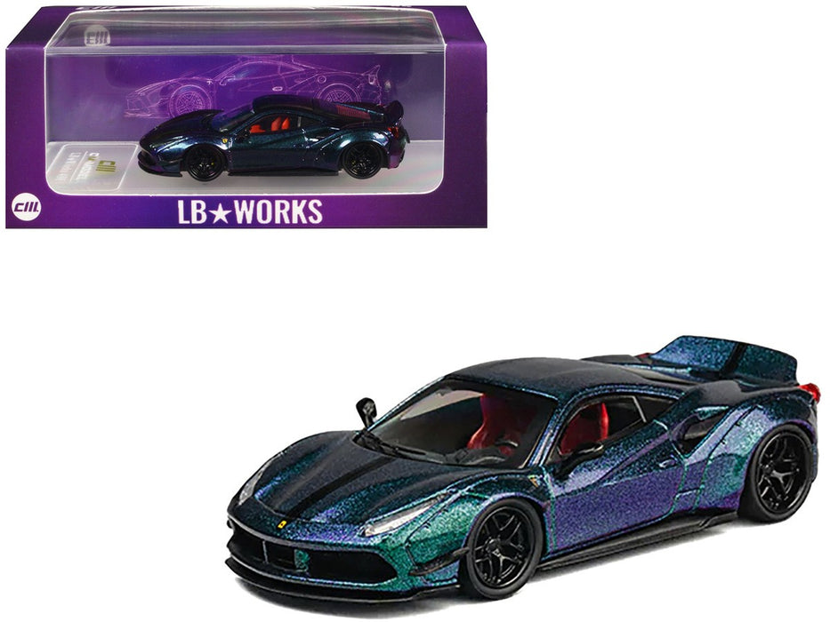 LBWK Liberty Walk 488 Widebody - Magic Purple - Limited Edition - CM Model - 1:64 - CM64-LB488 04 Passion Diecast