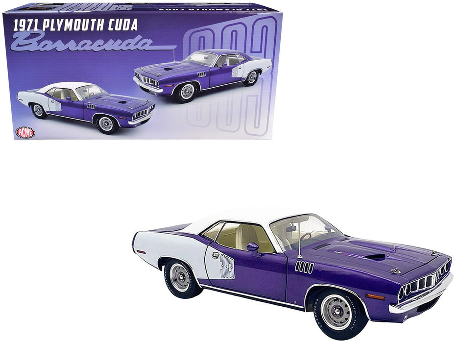 1971 383 Plymouth Cuda HT Violet with Vinyl Top Limited - Estimated Production 400 Pieces - ACME - 1/18 - A1806135VT