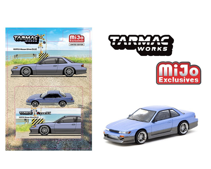 Vertex Nissan Silvia S13 - Blue/Grey - Tarmac Works - 1/64 - T64G-025-PU Passion Diecast