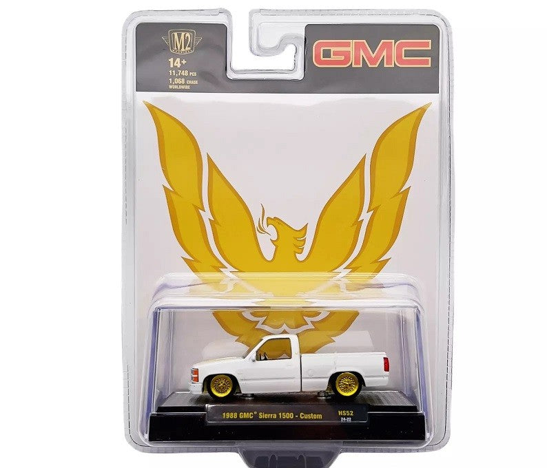CHASE CAR 1988 GMC Sierra 1500 Custom - White - Hobby Exclusive - M2 Machine - 1:64 - 31500-HS52GR