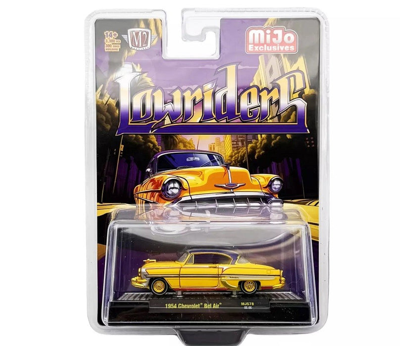 CHASE CAR 1954 Chevrolet Bel Air Lowriders Limited Edition - Metallic Yellow - M2 Machine - 1:64 - 31500-MJS78GR