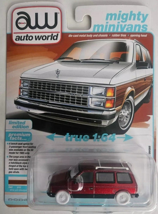 CHASE CAR 1985 Dodge Caravan in Crimson Red with Black Lower Sides - Auto World - 1/64 - AWSP167 BGR