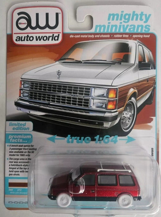 CHASE CAR 1985 Dodge Caravan in Crimson Red with Black Lower Sides - Auto World - 1/64 - AWSP167 BGR