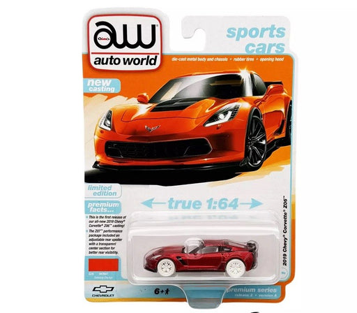 CHASE CAR 2019 Chevrolet Corvette Z06 with Z07 Performance Package in Sebring Orange - Auto World - 1/64 - AWSP165 AGR