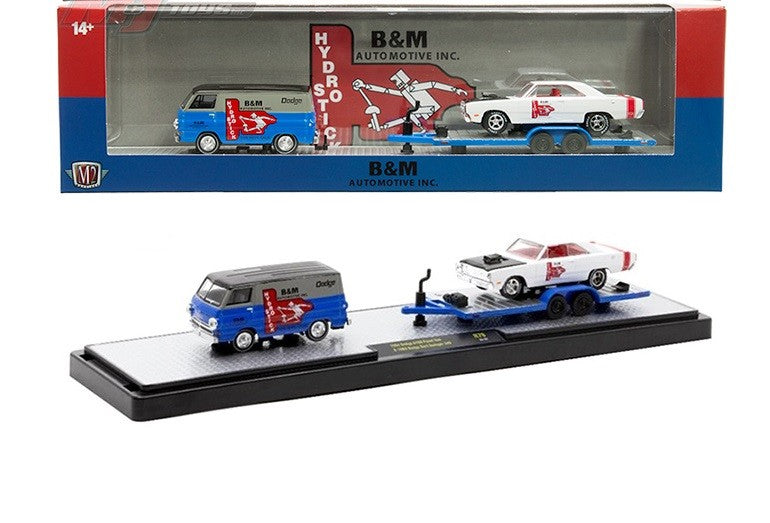 B&M Automotive-themed 1964 Dodge A100 Panel Van and 1969 Dodge Dart - M2 1/64 - 36000-79 B