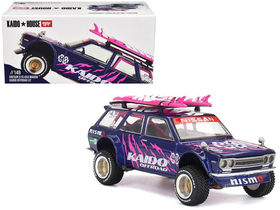 Kaido★House - Datsun 510 4x4 Wagon Kaido Offroad V2 - Mini GT - Mijo Exclusives - 1/64 - KHMG149 Passion Diecast