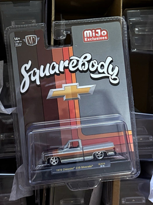 1978 Chevrolet C10 Silverado Squarebody Pickup Truck - Cool Grey - MiJo Exclusives - M2 Machine - 1:64 - 31500-MJS79
