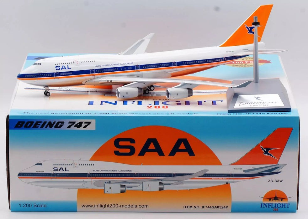 South African Airways Boeing 747-444 "Polished" / ZS-SAW/ Inflight 200 / 1:200 / IF744SA0524P