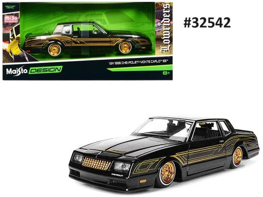 1986 Chevrolet Monte Carlo Lowrider - Hot Black - Lowriders Design - MiJo Exclusives - Maisto 1/24 - 32542 BK