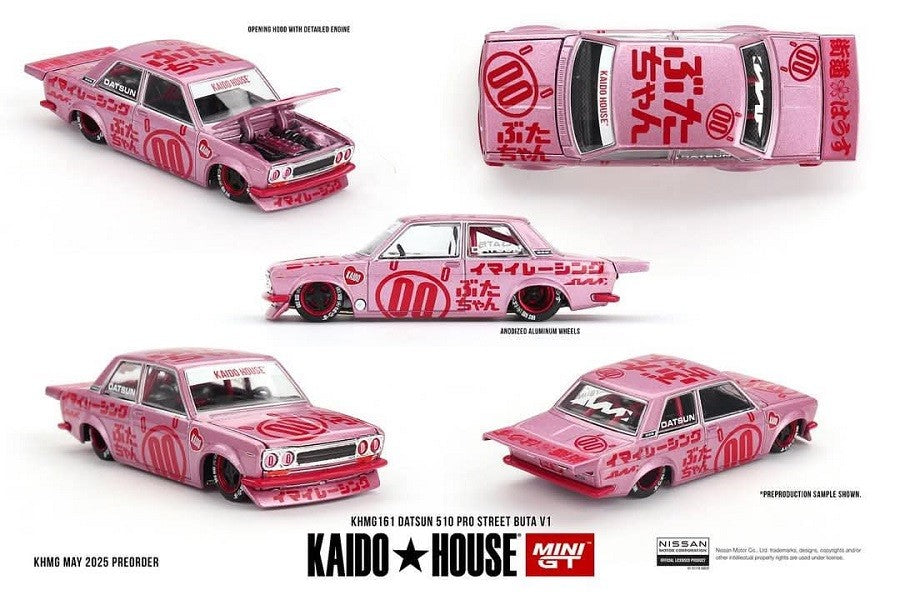 DATSUN 510 PRO STREET BUTA V1 - Mini GT & Kaido★House 1/64 - KHMG161 Passion Diecast