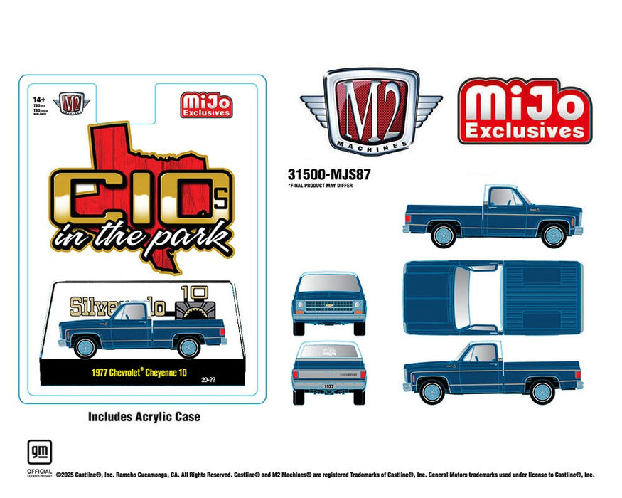 1977 Chevrolet Cheyenne 10 - Blue - C10s In The Park - MiJo Exclusives - M2 Machine - 1:64 - 31500-MJS87