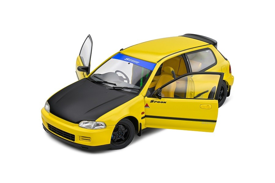 Honda Civic (EG6) Spoon Version - Yellow Carnival - 1991 - Solido - 1/18 - S1810402 - Passion Diecast 