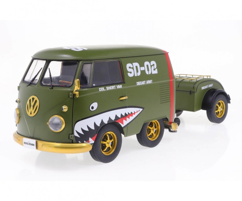 Volkswagen T1 Van Kool Combi trailer 1950 Vert - Solido - 1/18 - S1810901 - Passion Diecast 