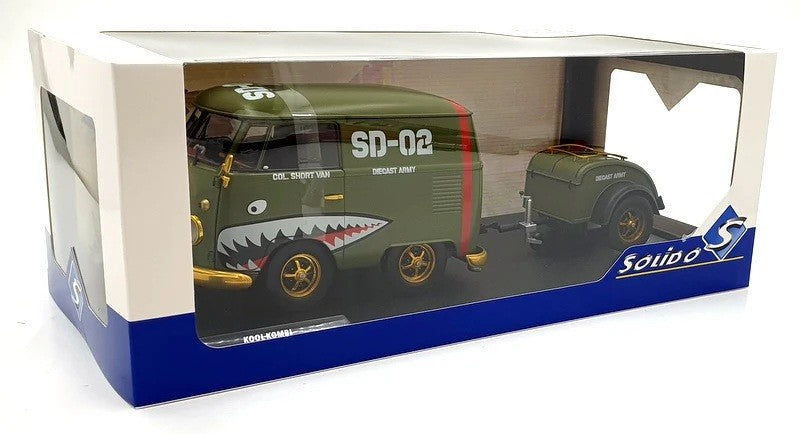 Volkswagen T1 Van Kool Combi trailer 1950 Vert - Solido - 1/18 - S1810901 - Passion Diecast 
