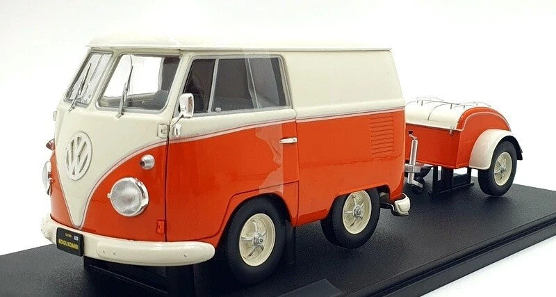 Volkswagen T1 Van Kool Combi trailer 1950 Orange - Solido - 1/18 - S1810902 - Passion Diecast 