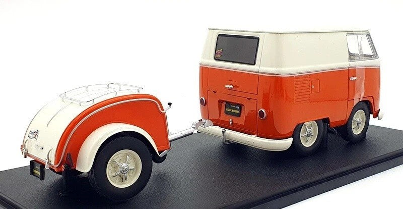 Volkswagen T1 Van Kool Combi trailer 1950 Orange - Solido - 1/18 - S1810902 - Passion Diecast 