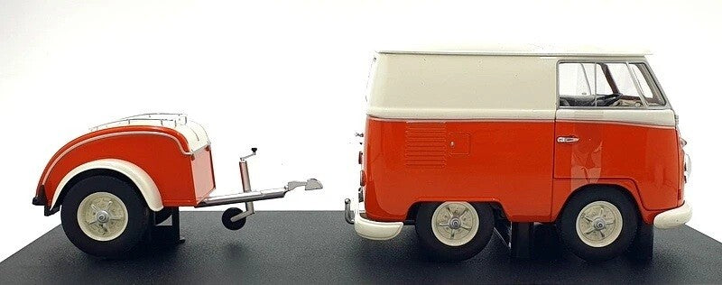Volkswagen T1 Van Kool Combi trailer 1950 Orange - Solido - 1/18 - S1810902 - Passion Diecast 