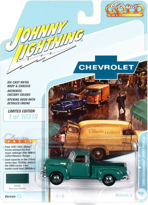 1950 Chevrolet Stepside Truck - Seacrest Green - Johnny Lightning 1:64 - JLSP166 A - JLCG026 A