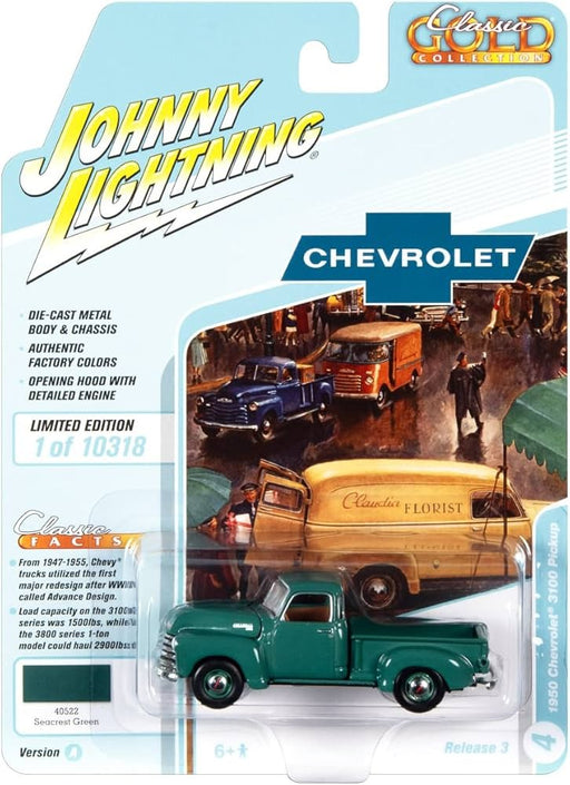 1950 Chevrolet Stepside Truck - Seacrest Green - Johnny Lightning 1:64 - JLSP166 A - JLCG026 A