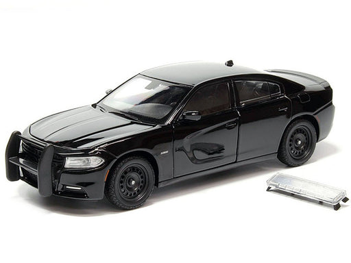 2016 Dodge Charger R/T Police Pursuit (Plain Black) MiJo Exclusives - Welly 1/24 - 24079P WBK