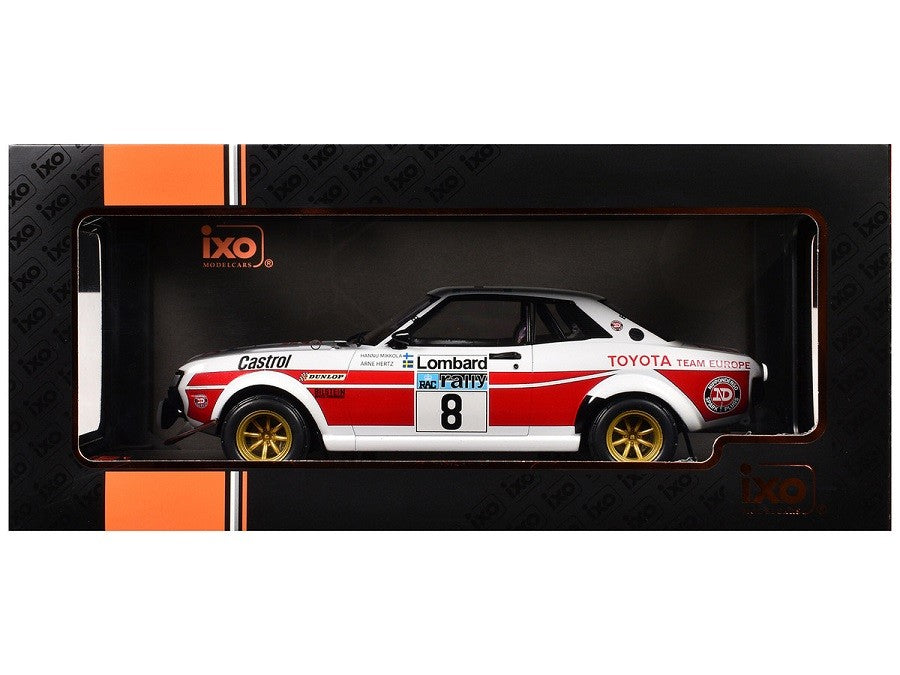 1977 Toyota Celica 2000 GT No.8 RAC Rally Mikkola-A Hertz - White with Red - IXO Models - 1:18 - 18RMC189A22 Passion Diecast