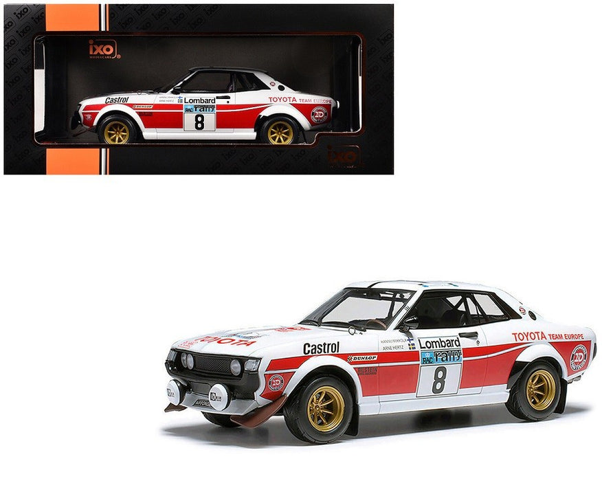 1977 Toyota Celica 2000 GT No.8 RAC Rally Mikkola-A Hertz - White with Red - IXO Models - 1:18 - 18RMC189A22 Passion Diecast