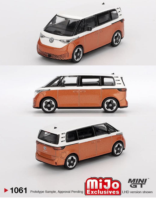 Volkswagen ID.Buzz Candy White / Energetic Orange - Mini GT - 1:64 - MGT01061 Passion Diecast
