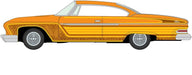 1961 Dodge Phoenix Lowrider in Mango Smoothie Metallic with Lowrider Graphics - Auto World - 1/64 - AWSP195 A