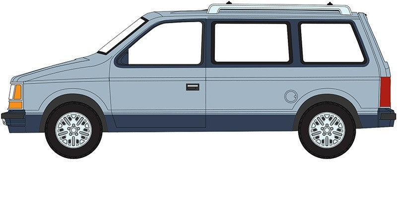 Plymouth Voyager 1987 in Ice Blue Poly and Twilight Blue Poly - Auto World - 1/64 - AWSP197 A