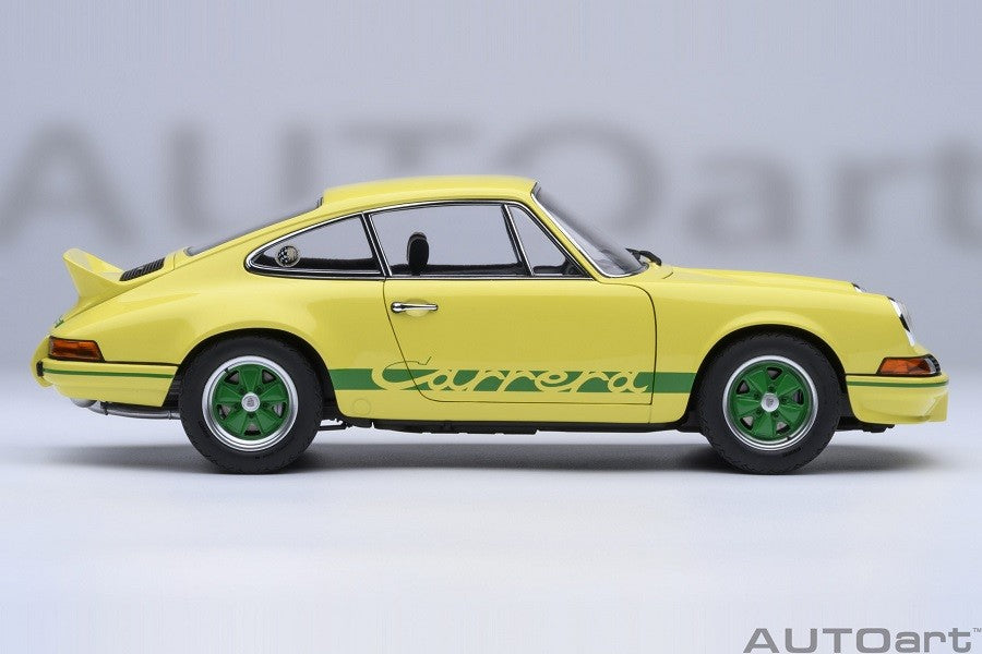 Porsche 911 Carrera 2.7 RS (Light Yellow with Green stripes) - Autoart 1/18 - 78033 - Passion Diecast 