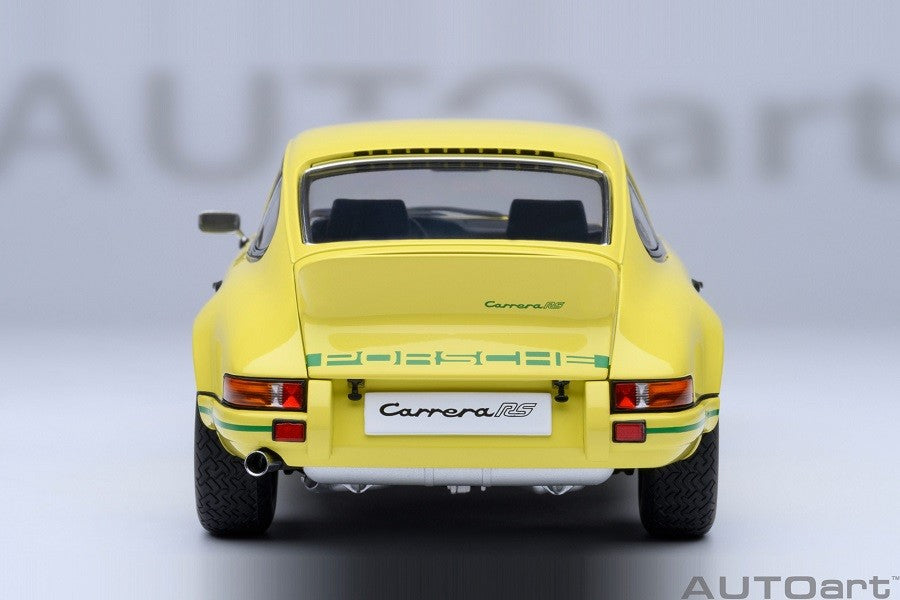 Porsche 911 Carrera 2.7 RS (Light Yellow with Green stripes) - Autoart 1/18 - 78033 - Passion Diecast 
