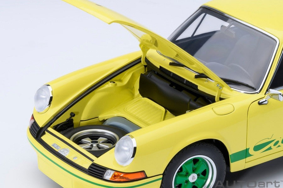 Porsche 911 Carrera 2.7 RS (Light Yellow with Green stripes) - Autoart 1/18 - 78033 - Passion Diecast 