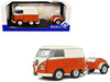 Volkswagen T1 Van Kool Combi trailer 1950 Orange - Solido - 1/18 - S1810902 - Passion Diecast 