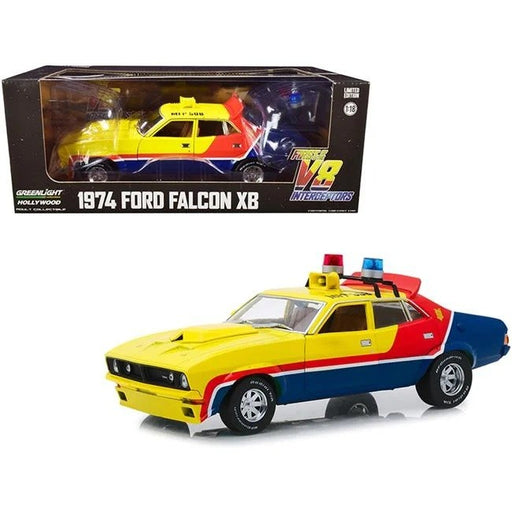1974 Ford Falcon XB 4-Door Sedan  Yellow - First of the V8 Interceptors - Greelight 1/18 - 13574 - Passion Diecast 